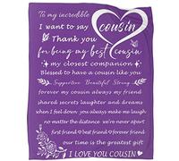 NIAXAYER to My Cousin Throw Blanket Cousin Gifts for Women Birthday Gifts Blankets for Cousin Soft Warm for All Season 50"x60"