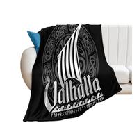 NIBABA Viking Scandinavian Warship Valhalla Blanket Fuzzy Throws, Soft Blankets for Men Women Boys Girls, Cozy Plush Comfy Microfiber Throw Blanket for Couch Sofa Bed 30x40inches (75x100cm)