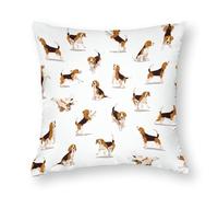 NIBABAEU Cushion Covers 1 PCs Adorable Animal Cute Beagle Puppy Decorative Pillow Covers 18x18inches (45x45cm) Soft Polyester Square Pillow Cases Pillowcases