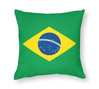 NIBABAEU Cushion Covers 1 PCs Brazil Flag Decorative Pillow Covers 12"x12" Soft Polyester Square Pillow Cases for Living Room Sofa Couch Bed Pillowcases