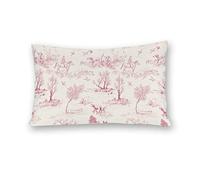 NIBABAEU Cushion Covers 1 PCs Toile De Jouy Countryside Dogs Trees Sheeps Decorative Pillow Covers 20"x30" Soft Polyester Pillow Cases for Living Room Sofa Couch Bed Pillowcases