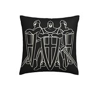 NIBABAEU Cushion Covers 1 Pcs Warrior Knight Templar Swords Shields Decorative Pillow Covers 18"x18" (45X45 CM) Soft Square Pillow Cases For Living Room Sofa Couch Bed Pillowcases