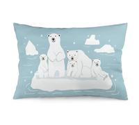 NIBABAEU Cushion Covers 1 PCs Wild Animal Polar Bear Family Decorative Pillow Covers 14x20inches (35x50cm) Soft Polyester Square Pillow Cases Pillowcases