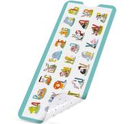 NiBaby Non-Slip Baby Bath Mat with Powerful Suction Cups, 102x41cm Large Size Quick Drain for Children & Elderly Safety in Showers and Tubs, Machine Washable Durable PVC Comfortable & Safe (Alphabet)