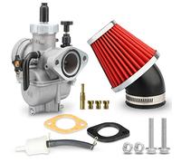 NIBBI Carburetor PE22mm with 48mm Air Filter,Fit 110cc 125cc 130cc Flange Motorcycle Engines for Dirt Bike Pit Bike ATV 4 Wheeler with Carb Jets