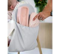Nibble and Rest Highchair Handy Pocket Pouch, Compatible with IKEA Antilop Highchair,High Chair Accessories, Wipeable and Waterproof Material, One Large Pouch with an Internal Zip Pocket-(Light Grey)