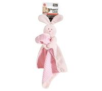 Nibble 'N' Squeak Puppy Love Soft Blanket Toy For Puppies (Pink)
