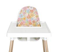 Nibble & Rest IKEA Highchair Cushion Cover for Inflatable Cushion, Compatible for IKEA Antilop Highchair Accessories, Stain-Proof&Wipeable Cushion Cover(Cushion NOT Included)(Funflorals)