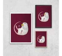 Nibbles Giclee Art Print - A2 - White Frame