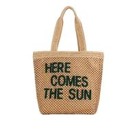 NIBD Embroidered Letter Large Capacity Straw Woven Bag for Women Cute Mesh Beach Tote Bag Straw Bag Summer Shoulder Handbag, Brown-2, 33cm*8cm*36cm /13"*3"*14", Fresh Style