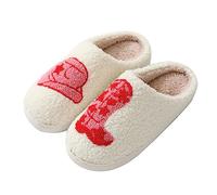 NIBESSER Fluffy Plush Slippers for Women and Men Unisex Soft Plush Fuzzy Home Shoes Indoor Outdoor Couple Winter Warm Cozy House Slippers Anti-Skid Sole
