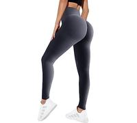 NIBESSER Gym Leggings for Women Soft High Waisted Leggings Tummy Control Booty Leggings Butt Lifting Sports Workout Running Exercise Yoga Pants Dark Grey