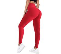 NIBESSER Gym Leggings for Women Soft High Waisted Leggings Tummy Control Booty Leggings Butt Lifting Sports Workout Running Exercise Yoga Pants Red