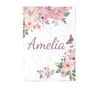 NIBESSER Personalised Baby Blanket with Names Custom Blankets Personalised Baby Gifts Customised Soft Flannel Blanket for Boys Girls Newborn Toddlers Kids Adults Mom Dad Family Friends (Flower 1)