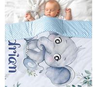 NIBESSER Personalized Baby Blanket with Names for Girls Boys Custom Baby Blankets Soft Plush Blanket with Soothing Raised Dots Doule Layer Bed Blanket for Infant Toddler Kids Stroller Crib