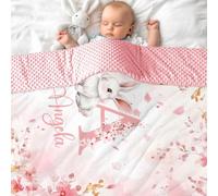 NIBESSER Personalized Baby Blanket with Names for Girls Boys Custom Baby Blankets Soft Plush Blanket with Soothing Raised Dots Doule Layer Bed Blanket for Infant Toddler Kids Stroller Crib