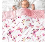 NIBESSER Personalized Baby Blanket with Names for Girls Boys Custom Baby Blankets Soft Plush Blanket with Soothing Raised Dots Doule Layer Bed Blanket for Infant Toddler Kids Stroller Crib