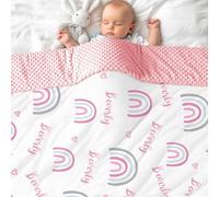 NIBESSER Personalized Baby Blanket with Names for Girls Boys Custom Baby Blankets Soft Plush Blanket with Soothing Raised Dots Doule Layer Bed Blanket for Infant Toddler Kids Stroller Crib