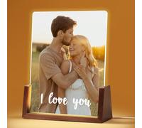 NIBESSER Personalized Gifts for Women Men Custom Picture Frames with Photo, Customized Photo Frame with Night Light, Personalized Anniversary Couple Gifts for Boyfriend Girlfriend Birthday Christmas