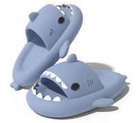 NIBESSER Shark Sliders for Women Men Comfortable Open Toe Cloud Slippers Non-Slip Quick Dry Shower Pillow Sandals Cute Cartoon Thick Chunky Platform Cushion Slides for Indoor Outdoor