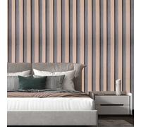 NIBESSER Wood Slats Wallpaper 3D Effect 53x950cm Natural Wooden Slats Panelling Wallpaper Roll Modern Contemporary Feature Wall For Living Room Bedroom Ceilings Hallway