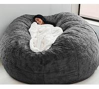 NIBHZ Bean bag beanbag beanbag filling cushion adult beanbag giant bean bed huge beanbag fluffy beanbag cover without beanbag cushion beanbag lazy bag,dark gray-180X90cm