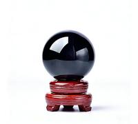 NIBHZ Black Obsidian Crystal Sphere, Polished Stones, Feng Shui Crystals, for Base,50mm