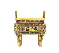 NIBHZ Brass Square Cauldron: Wealth-Attracting Double Dragon Design-A Timeless Square Craft Ornament,8x6x9cm