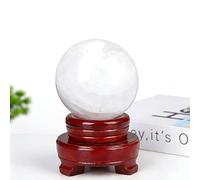 NIBHZ Crystal Ball with Ball Stand, Natural Gemstone Fortune Teller Ball, Reiki Crystal Healing Stone Meditation Feng Shui Decoration,White,6cm