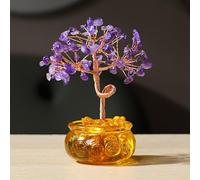 NIBHZ Crystal Tree Chakra Tree Crystal Tree of Life Money Tree Feng Shui Ornament with Golden Cornucopia Base for Good Luck Wealth Crystal Gifts,J