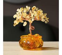 NIBHZ Crystal Tree Chakra Tree Crystal Tree of Life Money Tree Feng Shui Ornament with Golden Cornucopia Base for Good Luck Wealth Crystal Gifts,F