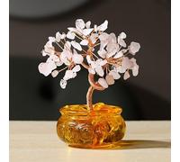 NIBHZ Crystal Tree Chakra Tree Crystal Tree of Life Money Tree Feng Shui Ornament with Golden Cornucopia Base for Good Luck Wealth Crystal Gifts,G