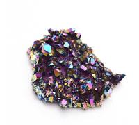 NIBHZ Natural Crystal Rough Natural Colorful Crystal Cluster Seven Rainbow Electroplating Crystal Stone Home Craft Decoration,300g