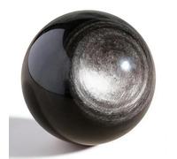 NIBHZ Natural crystal silver obsidian crystal ball, black crystal crystal raw stone, crystal ornament,60mm