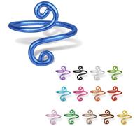 NIBIBALA Crochet Ring For Finger, Lefties & Righties Yarn Tension Control Ring, Adjustable Companion Ring, Birthday Gifts For Friend, Sister, Mom, Aunt, Grandma, Knitters (Size 4-7, Blue)
