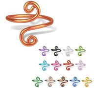 NIBIBALA Crochet Ring For Finger, Lefties & Righties Yarn Tension Control Ring, Adjustable Companion Ring, Birthday Gifts For Friend, Sister, Mom, Aunt, Grandma, Knitters (Size 7-10, Red Copper)