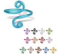 NIBIBALA Crochet Ring For Finger, Lefties & Righties Yarn Tension Control Ring, Adjustable Companion Ring, Birthday Gifts For Friend, Sister, Mom, Aunt, Grandma, Knitters (Size 10-13, Turquoise)
