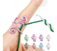 NIBIBALA Crochet Tension Ring, Lefties & Righties Yarn Tension Control, Adjustable Companion Ring, Birthday Gifts For Friend, Sister, Mom, Aunt, Grandma, Knitters (Size 7-10, Lilac)