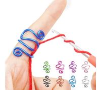 NIBIBALA Crochet Tension Ring, Lefties & Righties Yarn Tension Control, Adjustable Companion Ring, Birthday Gifts For Friend, Sister, Mom, Aunt, Grandma, Knitters (Size 4-7, Blue)