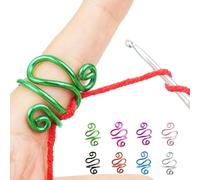 NIBIBALA Crochet Tension Ring, Lefties & Righties Yarn Tension Control Ring, Adjustable Companion Ring, Birthday Gifts For Friend, Sister, Mom, Aunt, Grandma, Knitters (Size 4-7, Green)