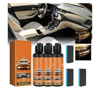 Niblido Auto Plastic Restorer Kit,Plastic Restorer for Cars,Car Interior Care Restorer Kit,Trim Restorer,Auto Plastic Black Lotion,Can Restore The Luster of Faded Plastics and Rubbers(3)