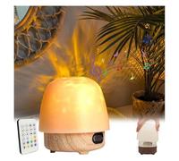 Niblido Lamp-Night Light & Bluetooth Noise Machine,Withlunie Lamp,Ocean Wave Projector Light with Speaker,with Lampshade & Remote Control,360° Full Coverage for Kids,Bedroom,Party,Gift (Wood, 2PC)