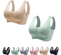 Niblido Nulalift Anti Sagging Bra, Anti-Saggy Breathable Lace Large Size Bra,Lifting Anti-Sagging Graceful Wireless Bra (UK, Alpha, XXL, Regular, Regular, Beige Green)