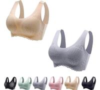 Niblido Nulalift Anti Sagging Bra, Anti-Saggy Breathable Lace Large Size Bra,Lifting Anti-Sagging Graceful Wireless Bra (UK, Alpha, XXL, Regular, Regular, Beige Gray)