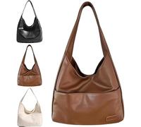 Niblido Ooomay Shoulder Bag, Vegan Leather Trendy Soft Tote Bag,Ooomay Tote Bag,Women Shoulder Bag,Vegan Leather Bag Casual Trendy Soft Bag (Brown)