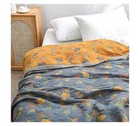 Niblido Ownkoti Ginkgo Quilt, Ownkoti Ginkgo Leaf Pattern Cotton Reversible Quilt, Breathable Ginkgo Leaf Pattern Quilt, Ownkoti Couch Blanket Cotton Soft Quilt (59"" w X 79"")