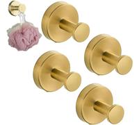 Niblido Shape Grass Suction Cup Hooks, Suction Cup Hooks, Heavy Duty Suction Cup Hooks, for Shower, Bathroom, Kitchen, Glass Door, Mirror, Tile - Loofah, Towel, Glass Window (Gold 4PC)