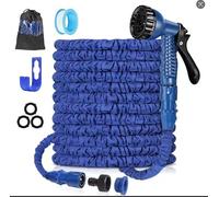 Niboameu Expandable Garden Hose Pipe 30m 100ft, Hosepipes for Garden Flexible Garden Hose with 7 Function Spray Gun,Extendable Water Hose Retractable Magic Hose Pipe for Gardening Car Washing (Blue)