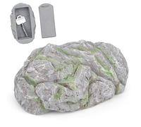 Niboken Key Hiding Place for Outdoors, Fake Stone with Secret Compartment, Light Grey