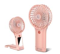NIBOMUON Mini Portable Hand Fan Small Size Fans, 4 Speeds with Mirror, USB Personal Fan with 2000mAh Rechargeable, 6-15H Desk Fan for Home Study reading Outdoor Travel Camping, 8786534